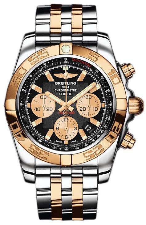 Breitling Watch Chronomat 44 Onyx Black Two Tone Pilot 